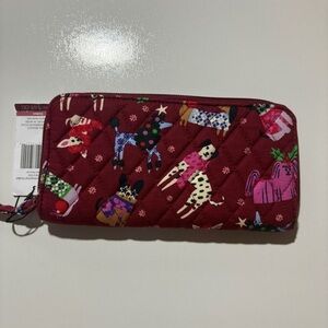 Vera Bradley Red Quilted Wallet with Dog Patterns